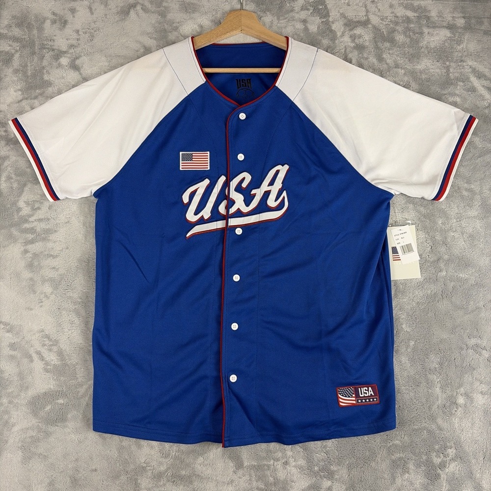 Team USA World Baseball Classic WBC 2026 Jersey Size Large Blue White NWT